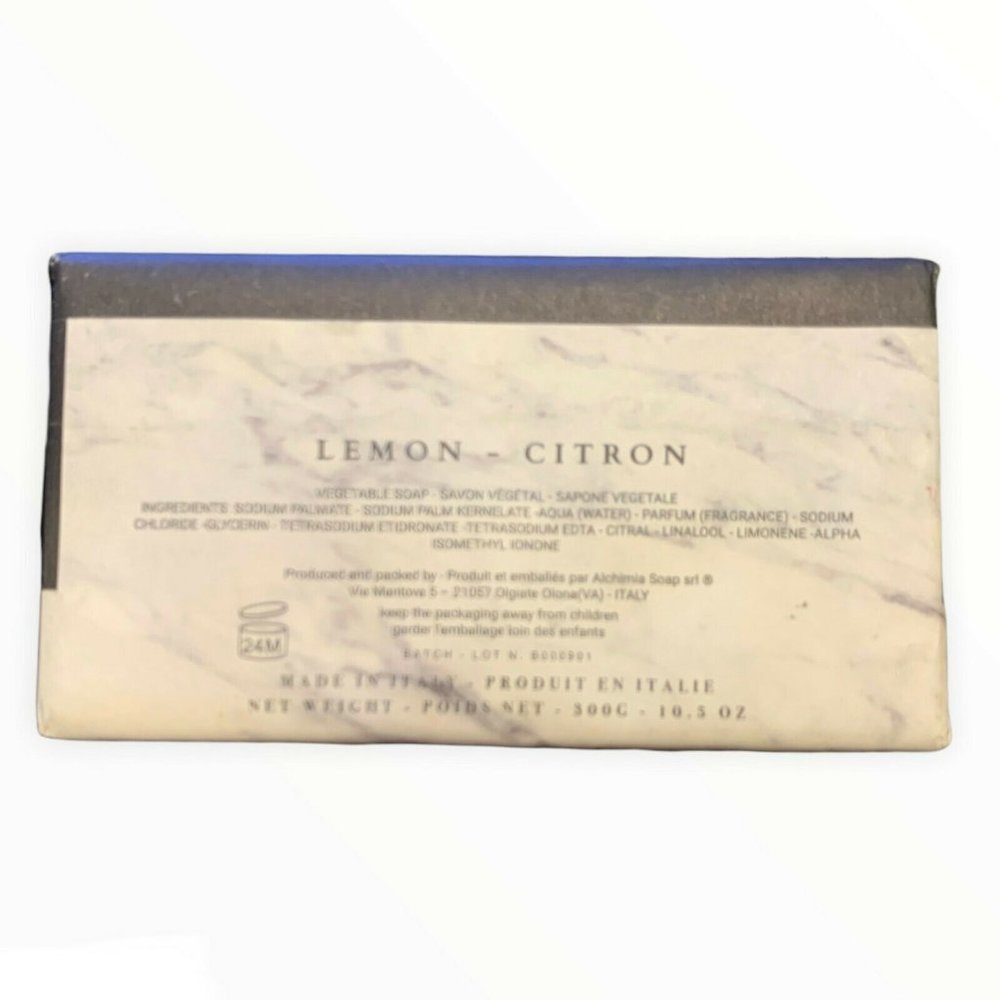 NEW Alchimia Lemon Fine Vegetable Soap 300g 10.5oz Made in Italy Large Bar Soap - Picture 3 of 3